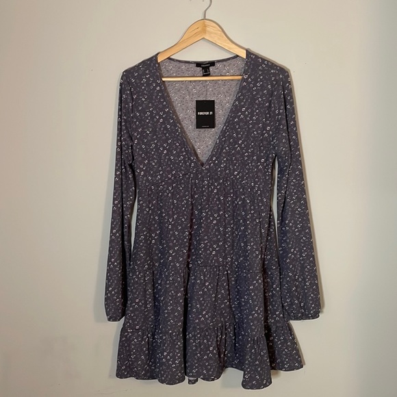 Floral Long Sleeve Babydoll Mini Dress New with Tag - Picture 5 of 11